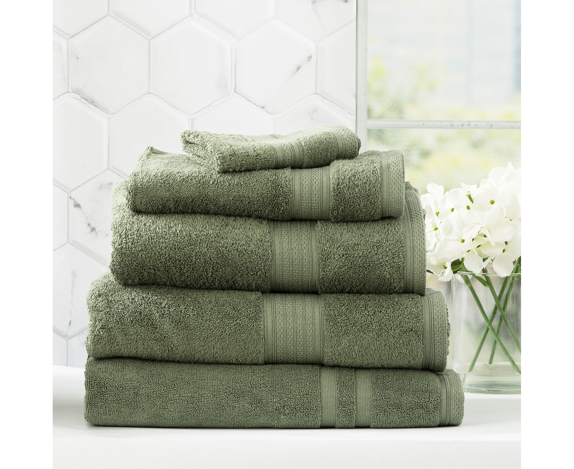 Renee Taylor Stella 5 Piece Towel Pack - Jade