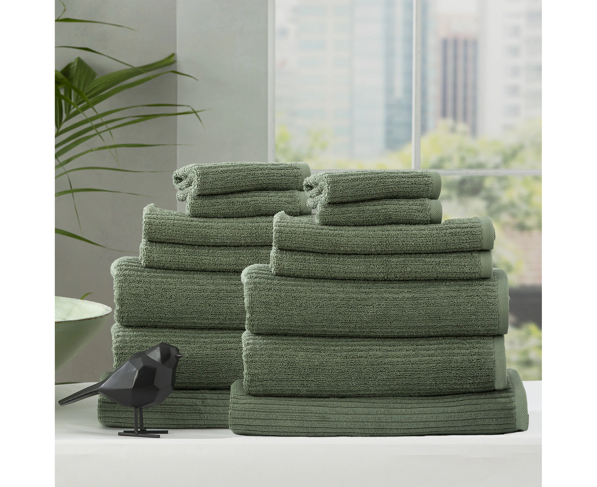 Renee Taylor Cobblestone 14 Piece Towel Pack - Sage