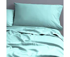 Park Avenue 500TC Queen Bed Natural Cotton Fitted Sheet/Pillowcases Turquoise