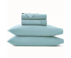 Park Avenue 500TC Queen Bed Natural Cotton Fitted Sheet/Pillowcases Turquoise