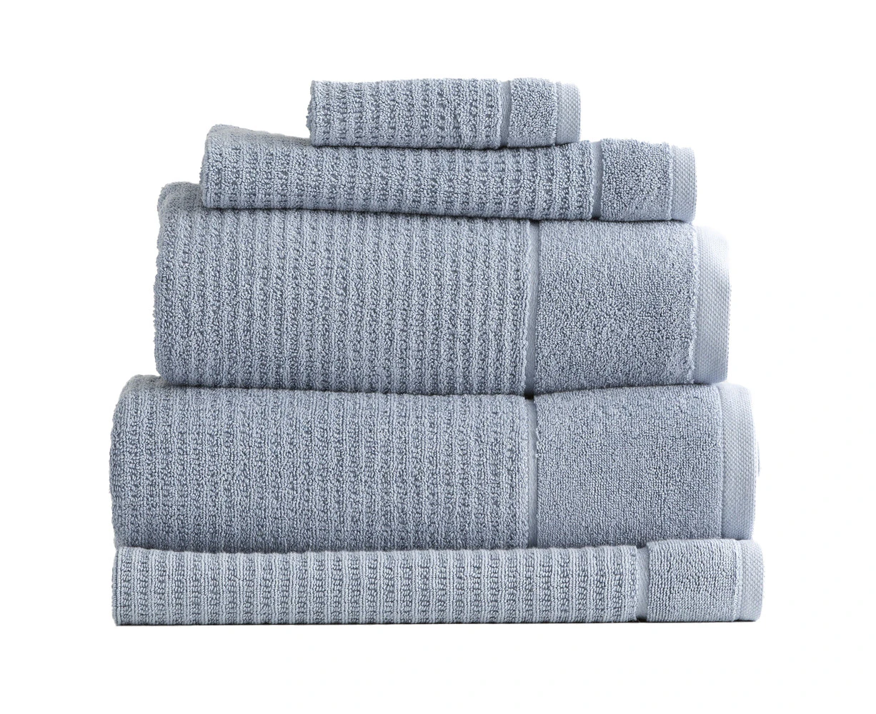 Renee Taylor Cambridge Textured 5 Piece Towel Pack - Blue Mirage