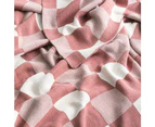 Renee Taylor Newport Checkered Cotton 130x170cm Knitted Throw Rug/Blanket Rust