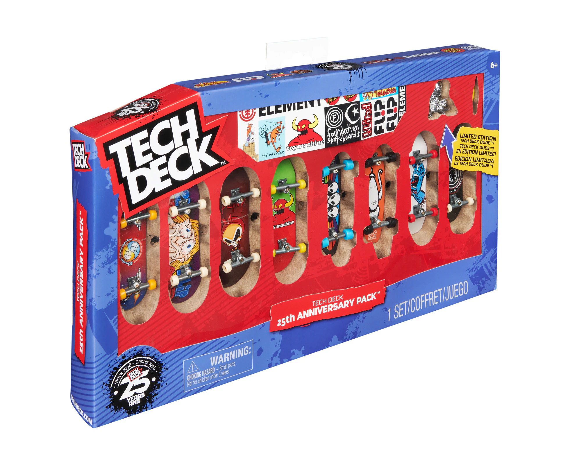 8PK Spin Master Tech Deck 25th Anniversary Pack Fingerboard Mini Kids Toy 6+