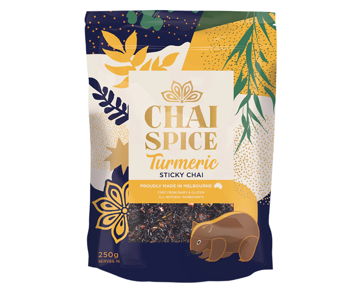 Chai Spice Turmeric Sticky Chai Gluten Free Honey Hot Drink Blend Tea 250G