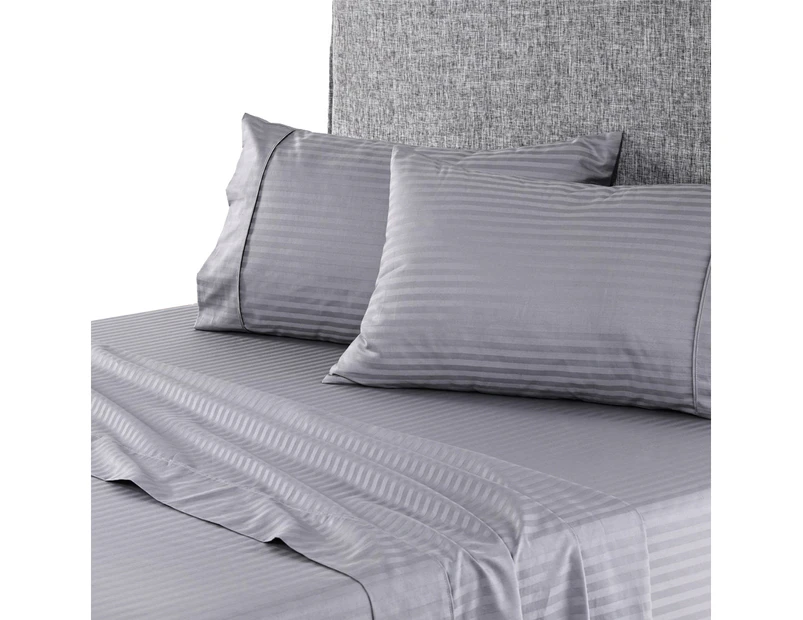 Onkaparinga Onkaparinga Chilton Stripe Sheet Set Silver