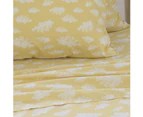 Jelly Bean Kids Clouds Double Bed Sheet Set Bedding Cover w/2x Pillowcase Yellow