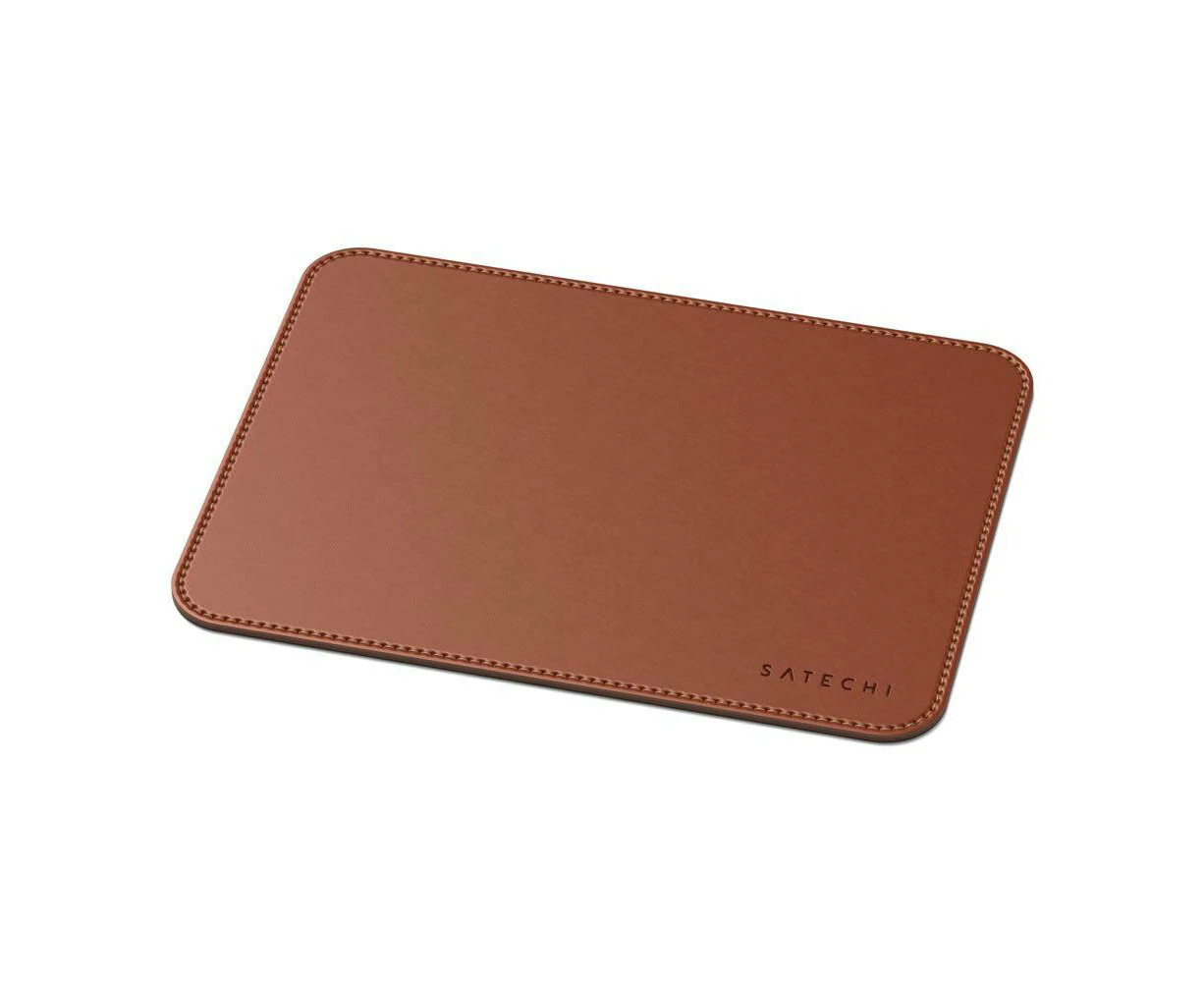 Satechi Eco Leather Mouse Pad 24.9x19cm Working/Gaming Mat Wrist Support Brown