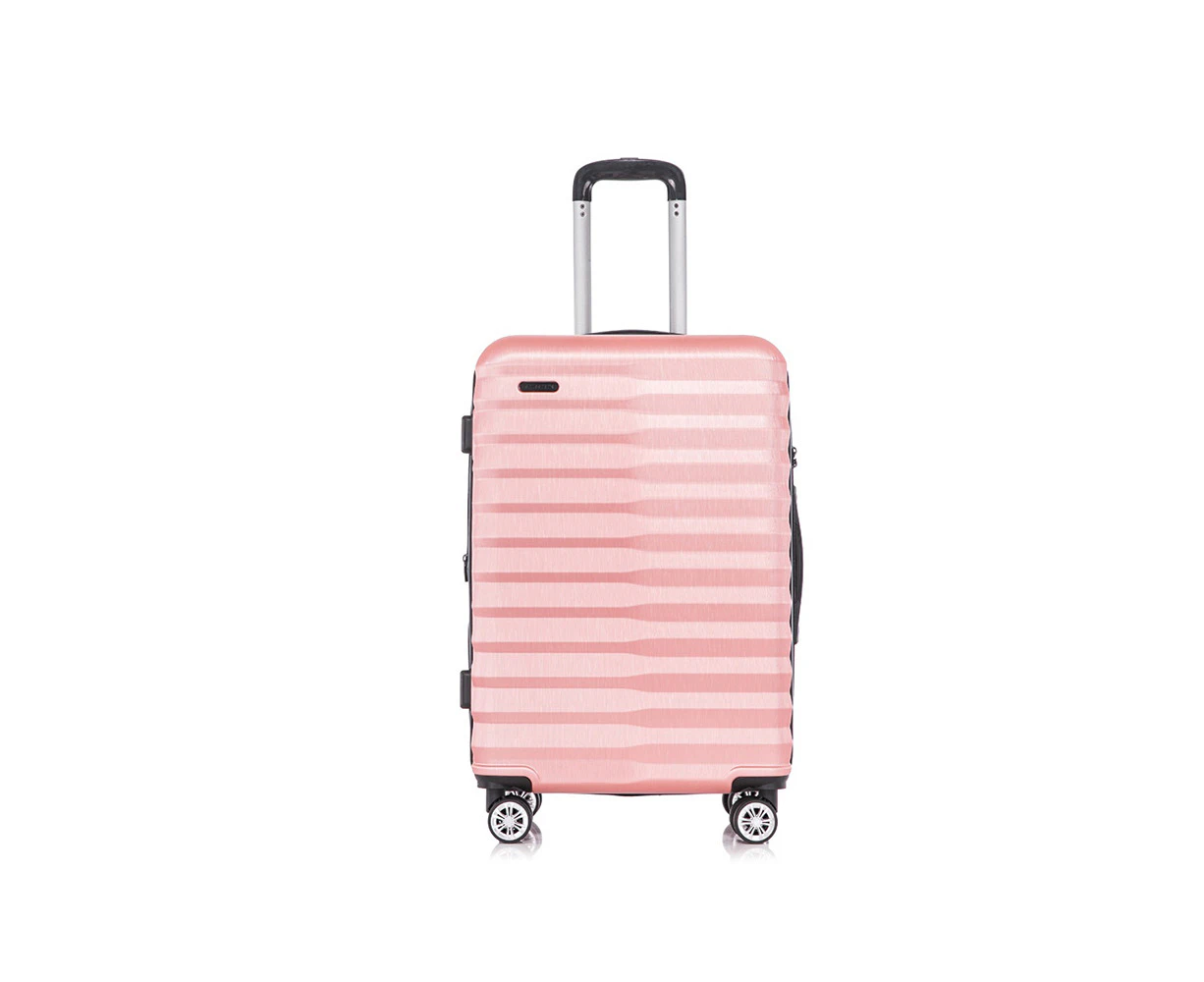 SwissTech Odyssey 76L/66cm Checked Suitcase Luggage Travel Trolley Bag Rose Gold