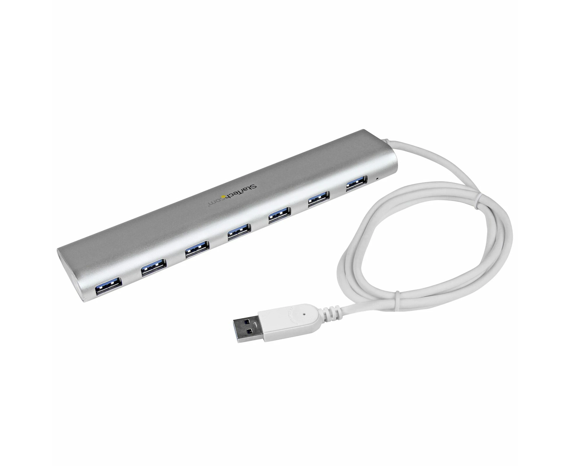 Star Tech 7 Port 5Gbps 3.0 USB Hub w/ 38in Cable/20W Power Adapter for Mac WH/SL