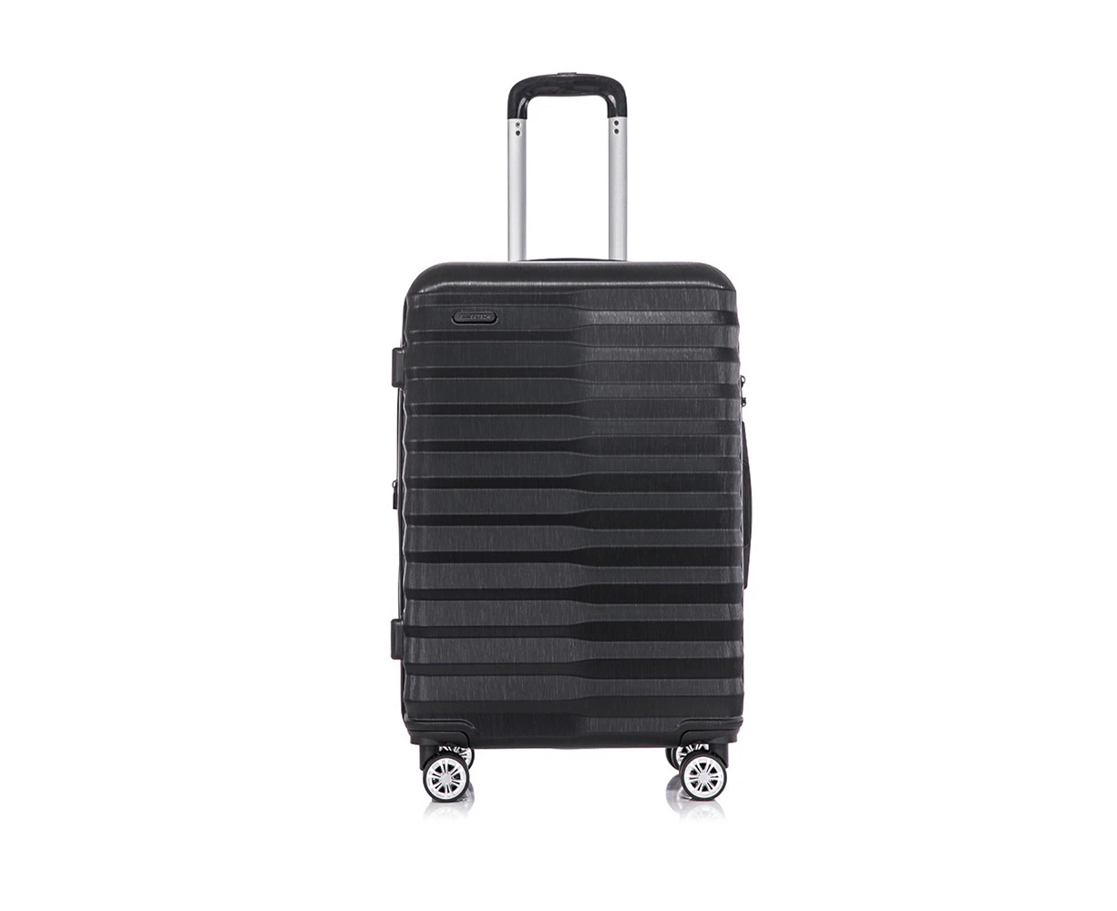 SwissTech Odyssey 76L/66cm Checked Travel Suitcase Luggage Trolley Bag Black