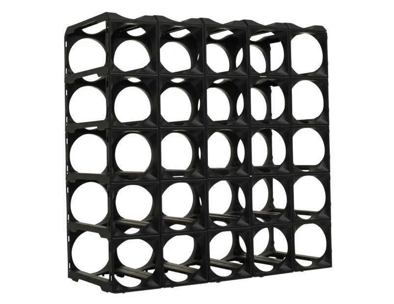 30pc Stakrax Wine Bottle Storage Rack Wall Mounted Organiser/Holder Display BLK