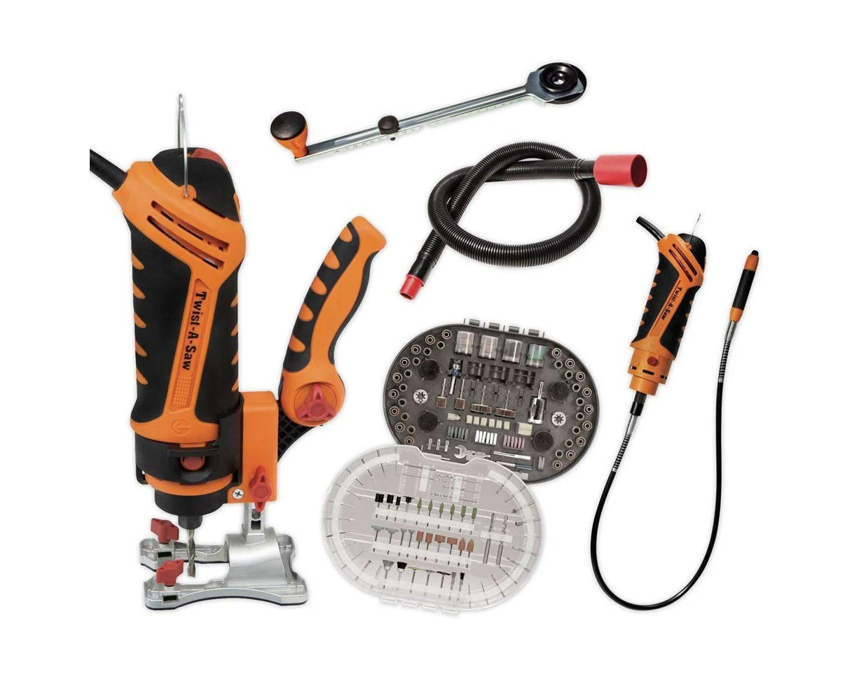 The Renovator Twist-A-Saw 550W Multi-Purpose Deluxe Cutting Power Tool Kit