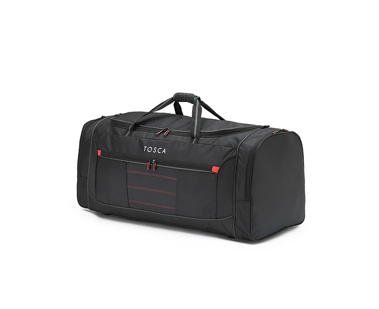 Tosca Sports Jumbo Duffle/Weekender Multi Purpose Tote Bag 90x40x40cm Black/Red