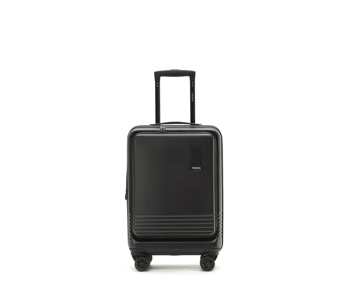 Tosca Horizon Front Lid Opening Trolley Suitcase Luggage 20" Small - Black