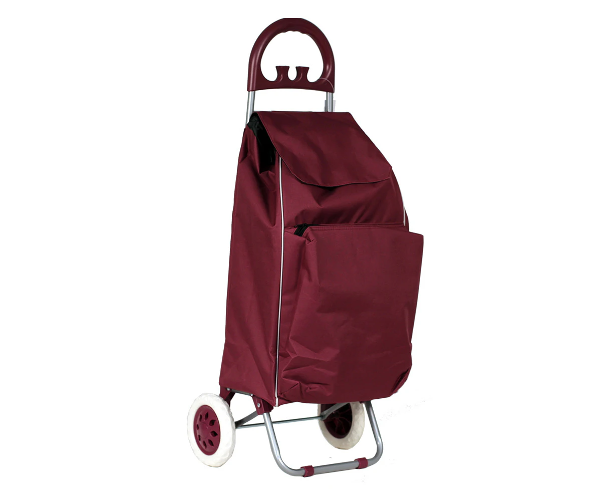 Tosca 70L/58cm Shopping Cart Trolley Bag Grocery/Market Storage w/ Wheels Plum