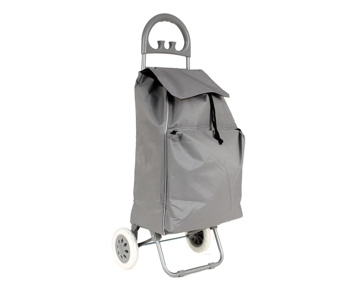 Tosca Portable Trolley 70L/58cm Shopping Cart/Grocery Basket Bag w/ Wheels Grey