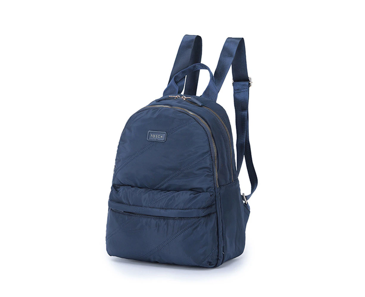 Tosca Daily Nylon Lightweight Shoulder Laptop School Backpack Navy Stitch