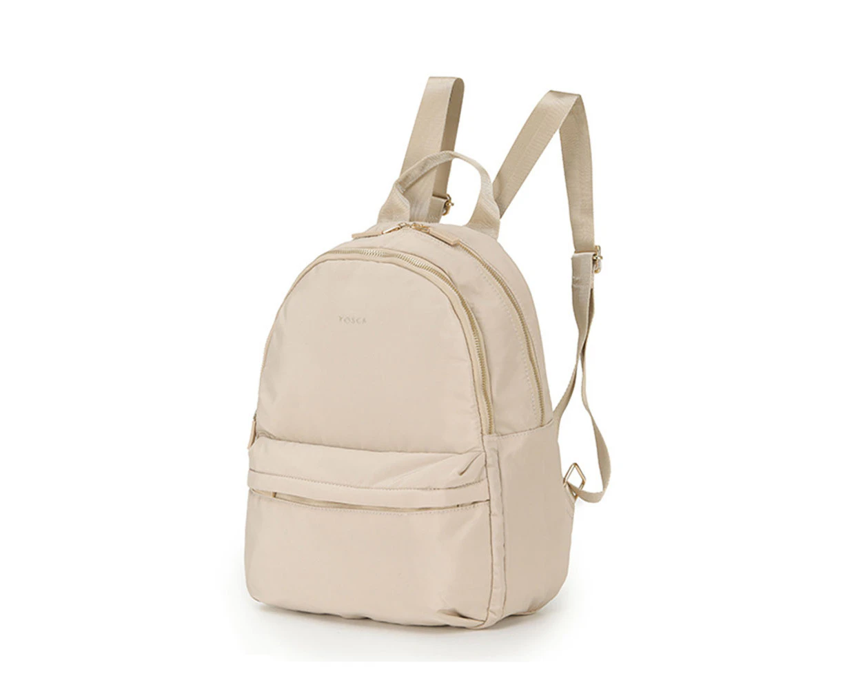 Tosca Daily Nylon Lightweight Shoulder College Laptop School Backpack - Beige