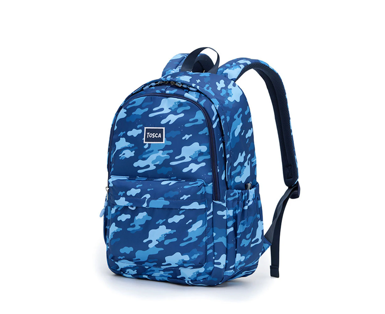 Tosca Lightweight Nylon Camo Adjustable Kids Back-to-School Backpack - Navy