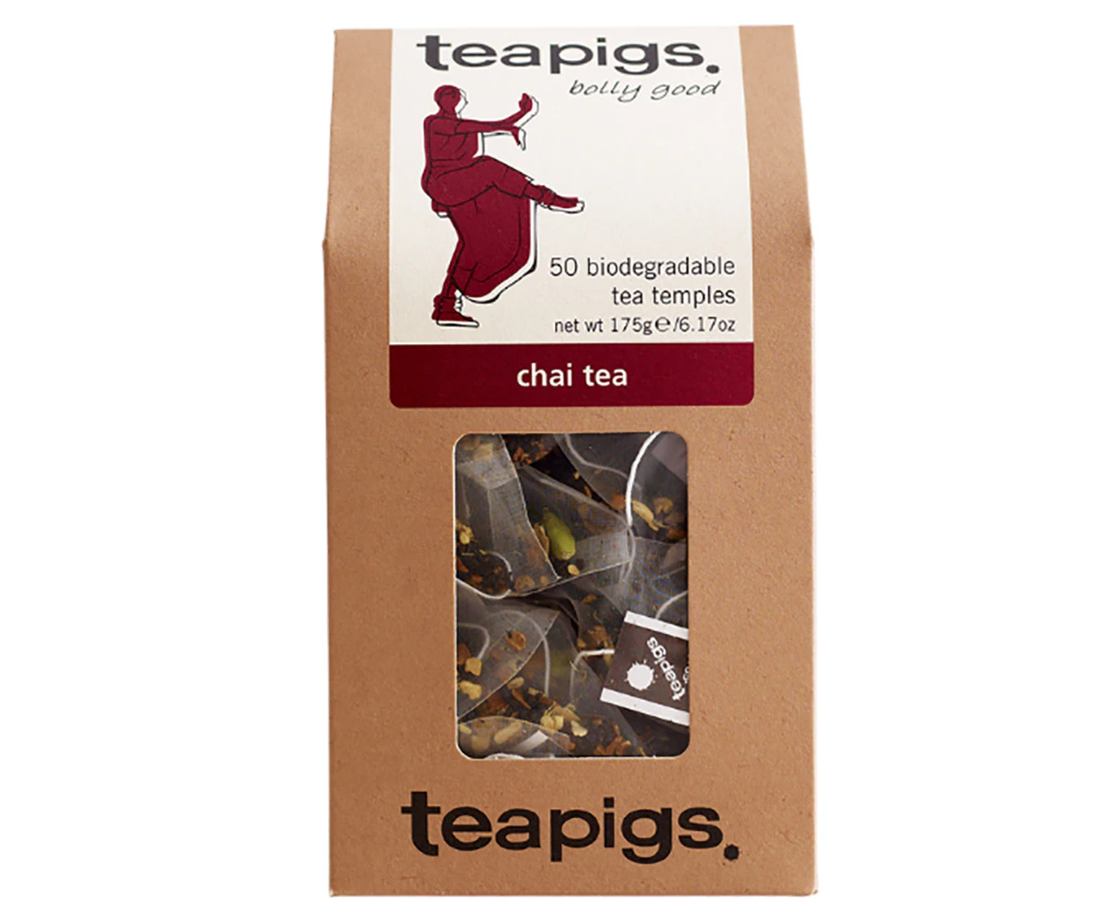 50pc Teapigs Chai Tea Naturally Caffinated Temples/Tea Bags Hot Drink/Beverage