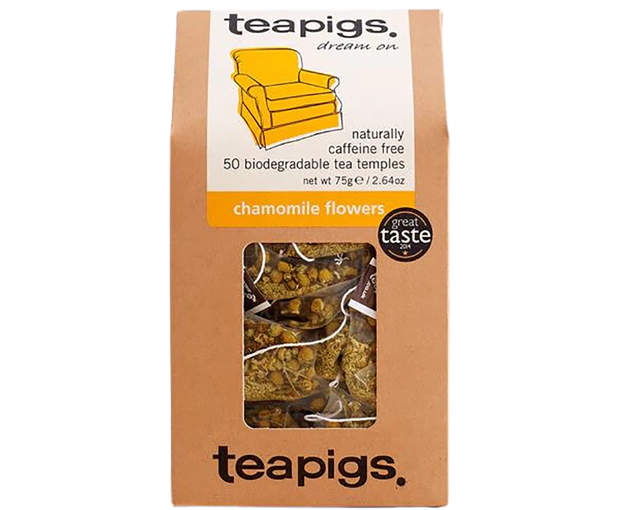 50pc Teapigs Chamomile Yellow Herbal Caffine Free Temples/Tea Bags Hot Drink