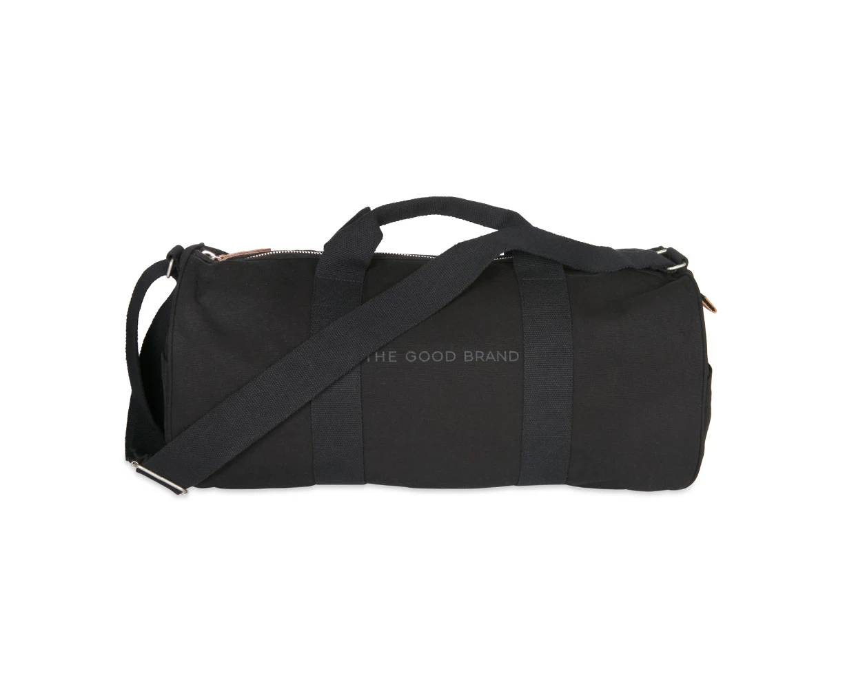 The Good Brand Recycled Cotton Duffle Hand Carry Shoulder Bag w/ Straps Black