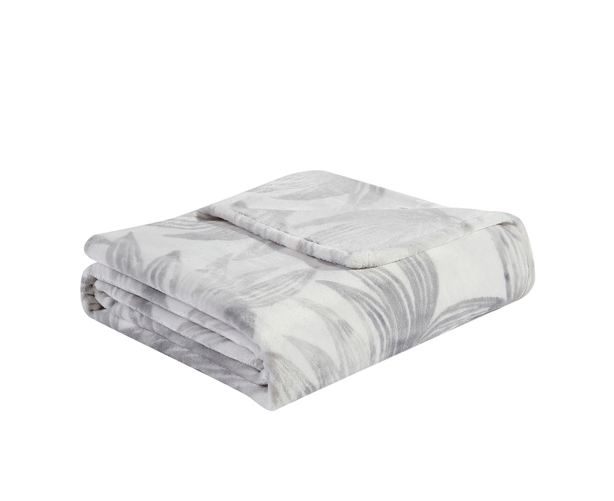 Tommy Bahama Kayo Polyester Throw Blanket Home Decor Pelican Grey 127x152cm