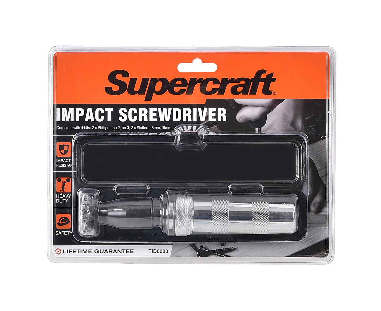 5pc Supercraft Impact Resistant Heavy Duty DIY Screwdriver Slotted/Philips Set