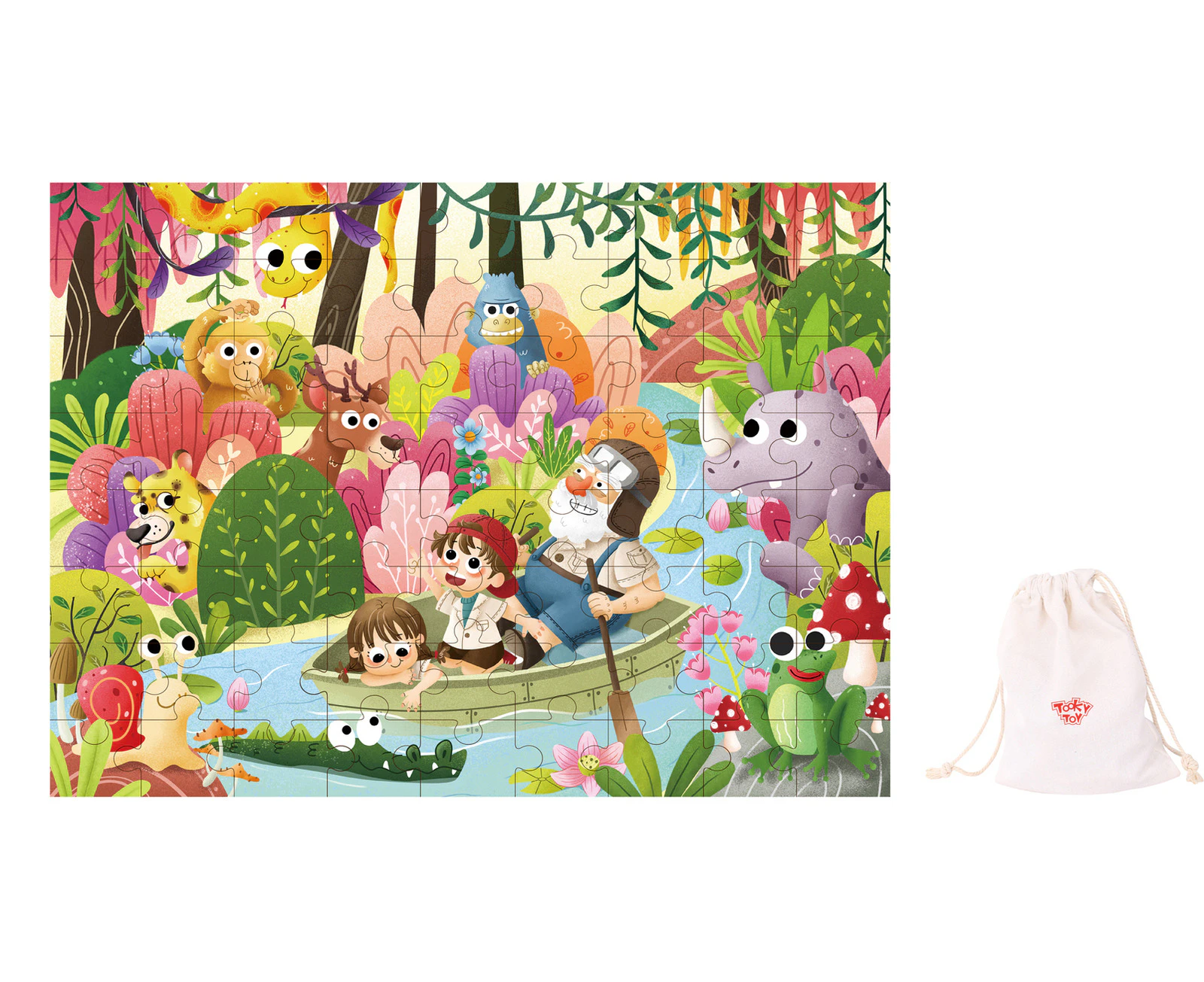 72pcs Tooky Toy Rainforest Scene Kids/Children's Junior Jigsaw Puzzle Set 3+