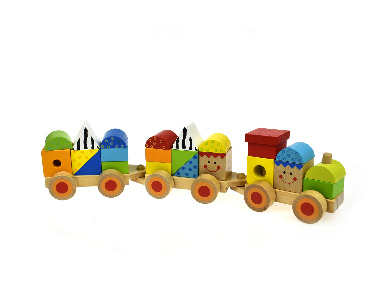 Tooky Toy Stacking Wooden Train Toddler/Baby 18m+ Educational Stacking Toy