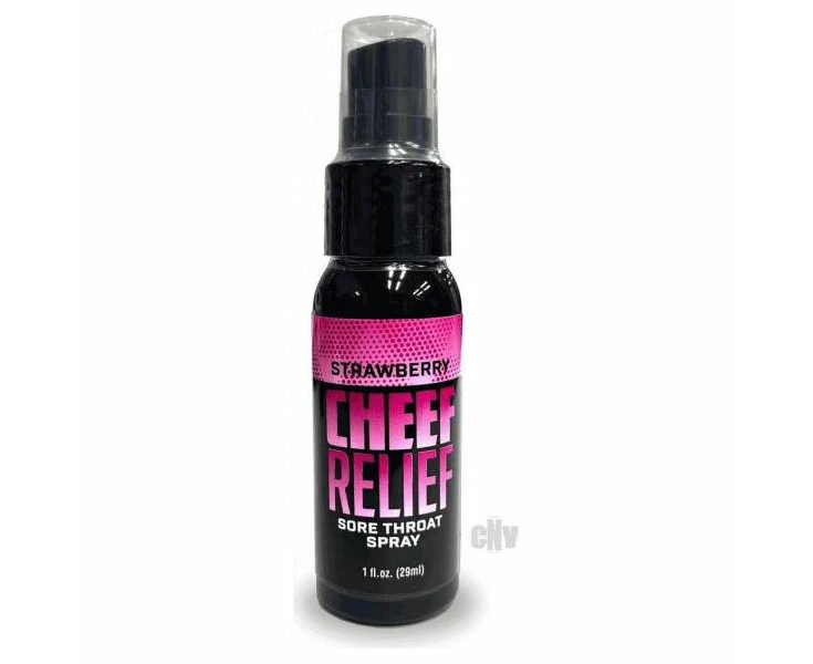 Cheef Relief Throat Spray Strawberry 1oz Soothing Relief For Smokers With Dry Cough And Itchy Throat