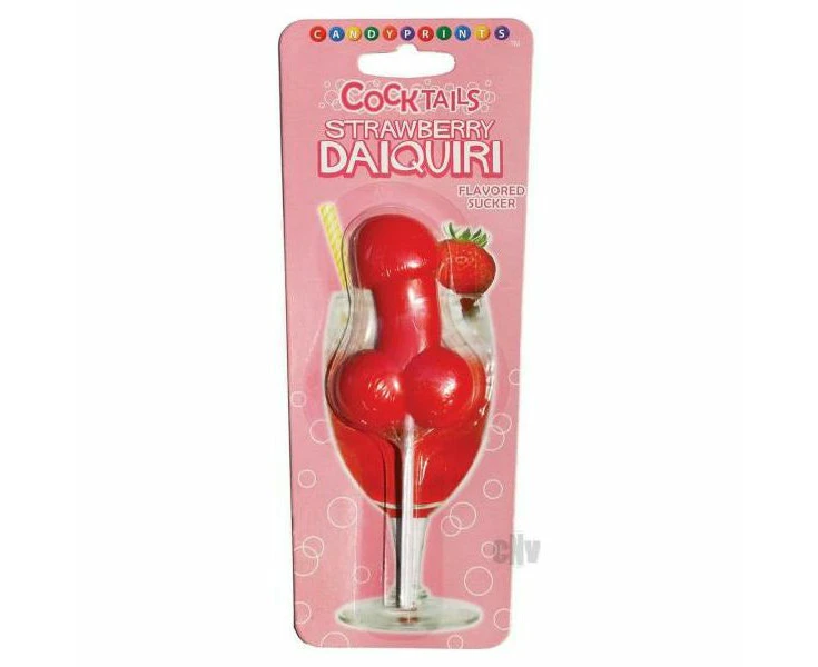 Sweet Sensations Strawberry Daiquiri Cocktail Sucker Non Alcoholic Lollipop For Intense Flavor