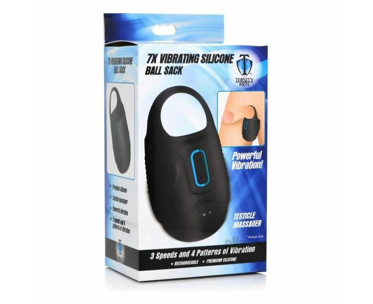 Introducing The Sensatease T4m 7x Vibrating Silicone Ball Sack The Ultimate Pleasure Experience For Men In Black