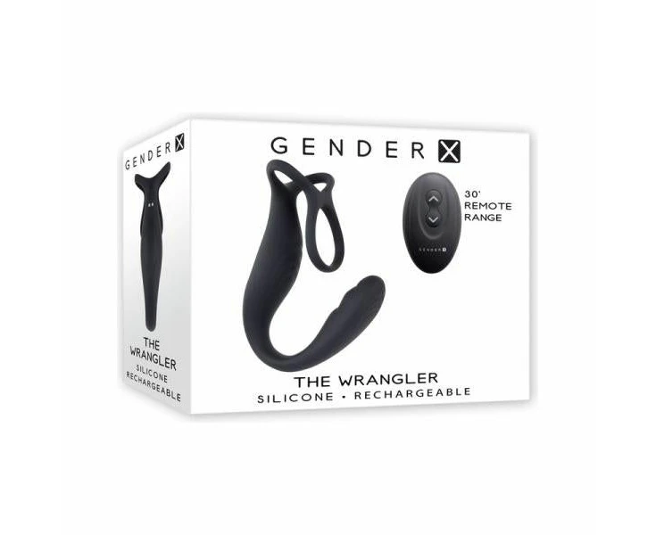 Introducing The Gender X Wrangler Rc 1 Silicone Vibrating C Ring With Remote Control Black: The Ultimate Pleasure Powerhouse