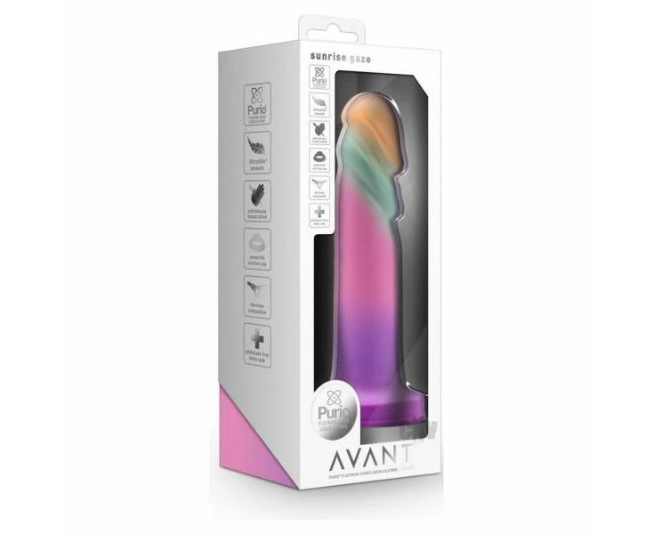 Avant Sunrise Gaze Artisanal Silicone Dildo Model Sg 101 Unisex G Spot & P Spot Pleasure Toy In Sherbet Hue