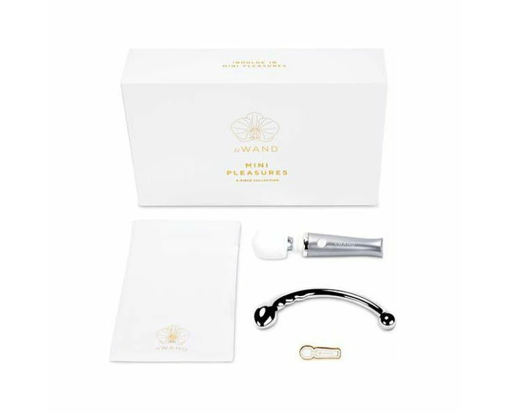 Le Wand Mini Pleasures 4 Pc Kit Chrome Introducing The Exquisite Le Wand Mini Pleasures Set: Petite, Powerful, And Perfect For Every Pleasure Seeker!