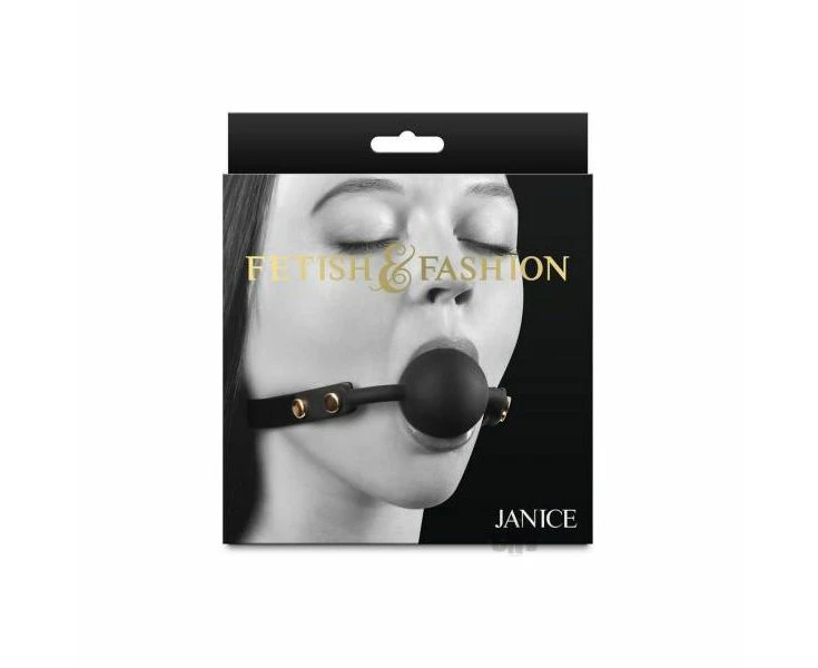 Fetish Fashion Janice Black Ball Gag Open Up To Sensual Surrender