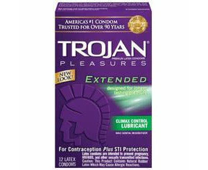 Trojan Extended Pleasure 12pk Ultimate Control For Long Lasting Pleasure Premium Latex Condoms With Climax Control Lubricant Model Tep12 For Men Enhan