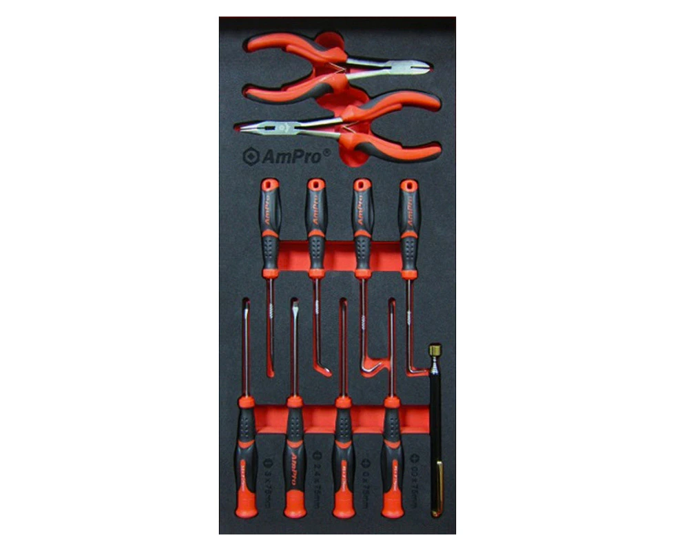 11pc Ampro Heavy Duty Pick Pilers/Hooks/Screwdrivers Garage Tool Kit Set TS38743