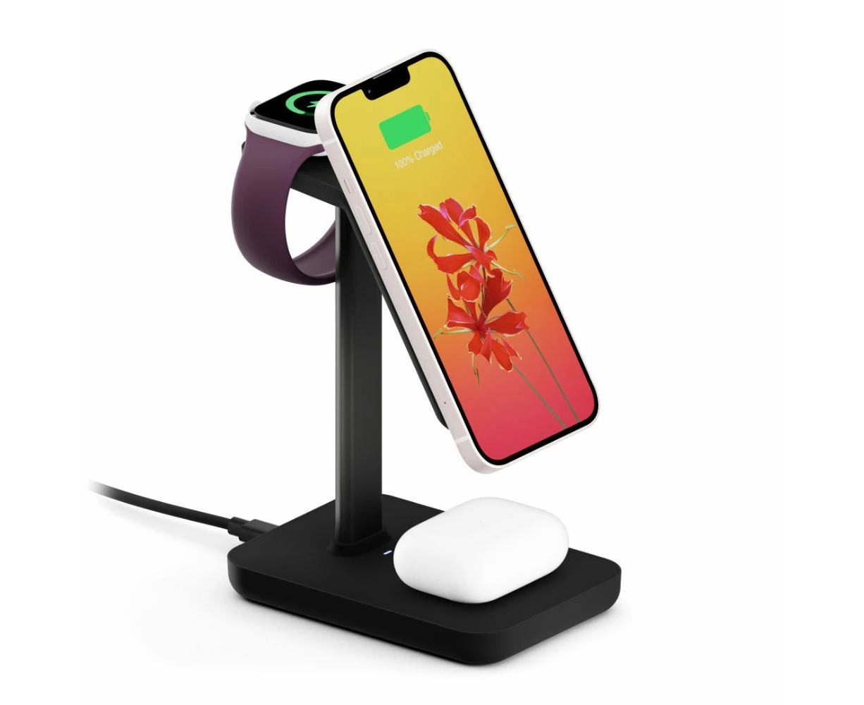 Twelve South HiRise 3 Triple Wireless Charger Dock For Apple iPhone/Watch Black