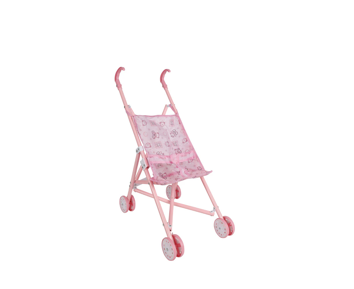 Toylife 50cm Doll Stroller Baby Carriage Kids/Children Fun Pretend Toy Pink 3y+