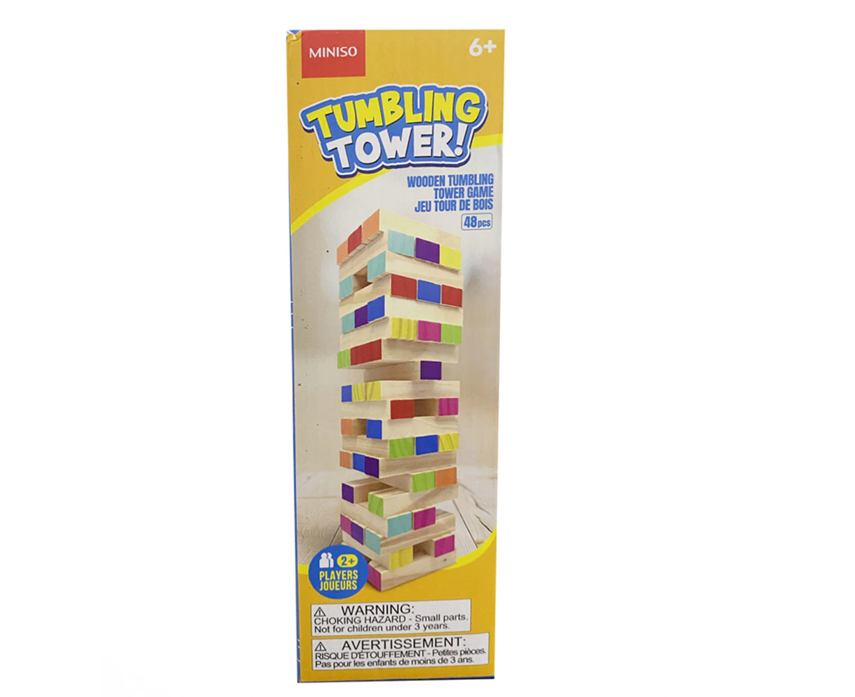 48pc Razoo 2-Player 26cm Colorful Wooden Tumbling Tower w/Dice Set Kids 6+