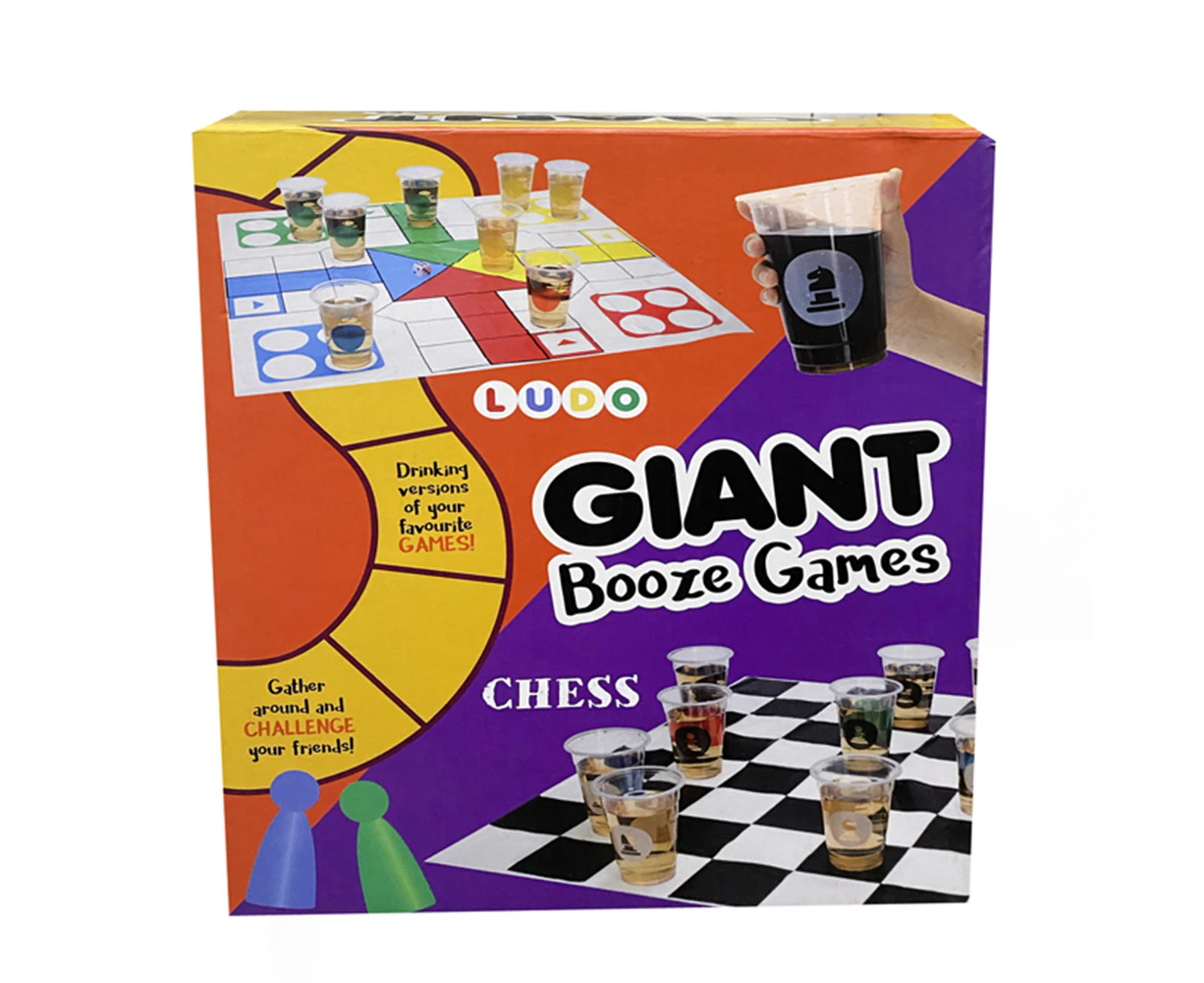 Razoo Giant Chess & Ludo Drinking Game Set Fun Play Tabletop Party Toy 18+