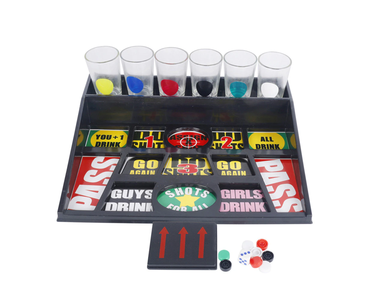 Razoo 28cm Party Shots Drinking Board Game w/ 6 Glasses Fun Tabletop Toy 18+