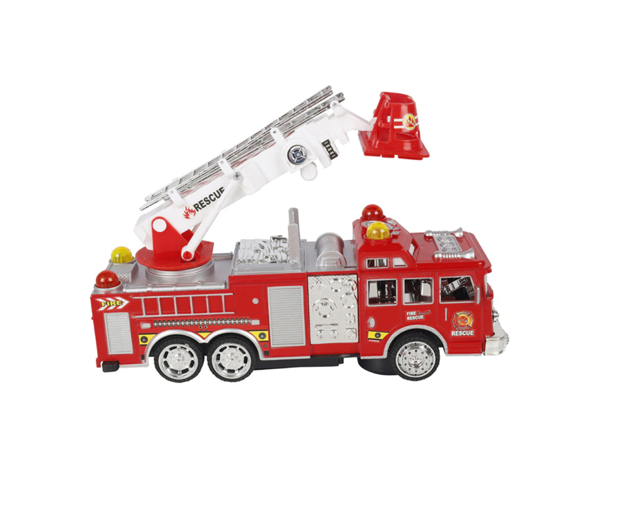 Toylife 29cm Fire Fighting Rescue Truck Bump Go w/ Light Sound Play Toy Kids 3y+