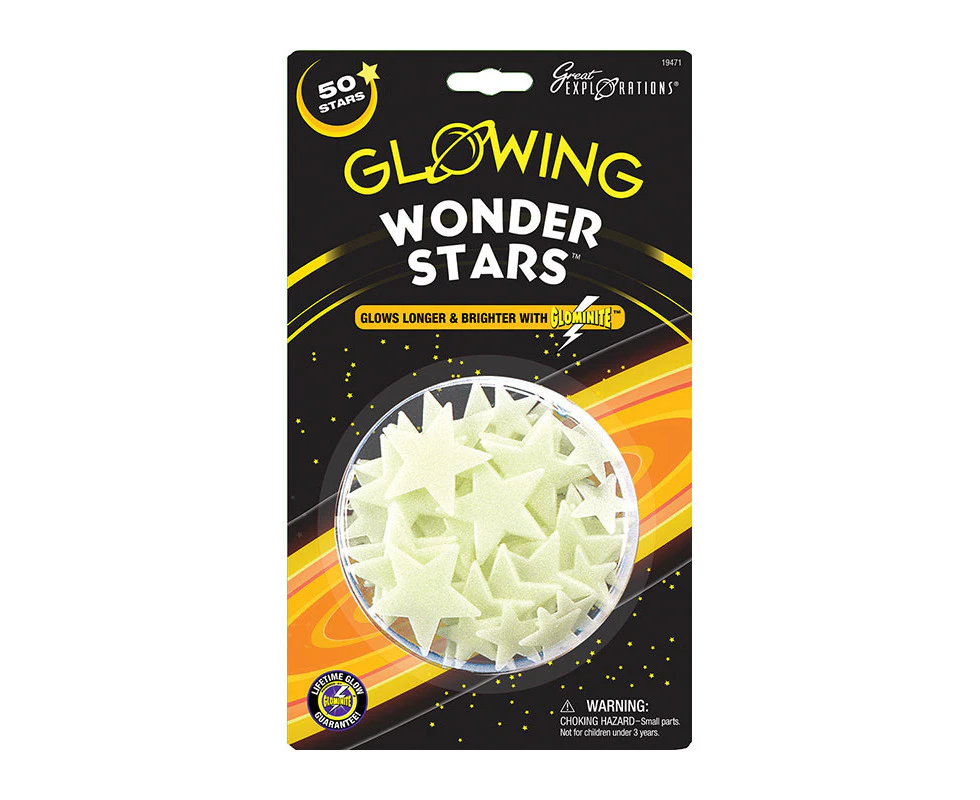 Great Explorations Glowing Wonder Glow in The Dark Stars Educational Kids Toy 5+