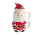 Urban Santa 23cm Ceramic Stacked Mug Set Christmas Display/Drink Cup Red/white