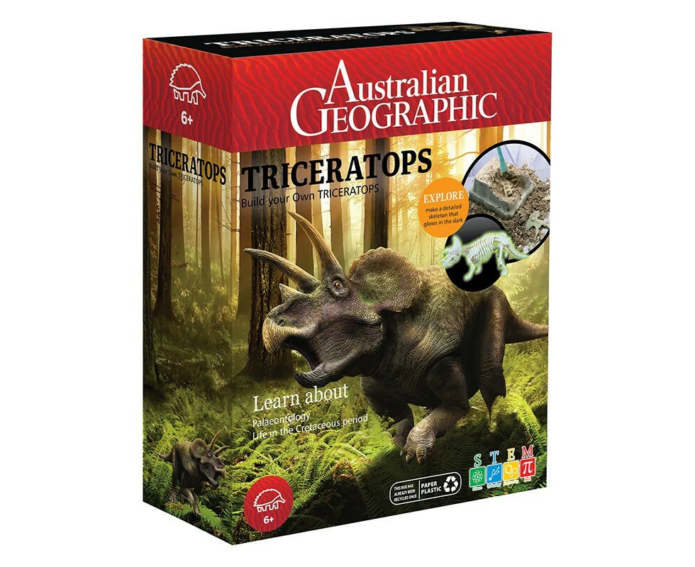 Australian Geographic Triceratops Building Dinosaur Kit Kids Activity Toy 6+