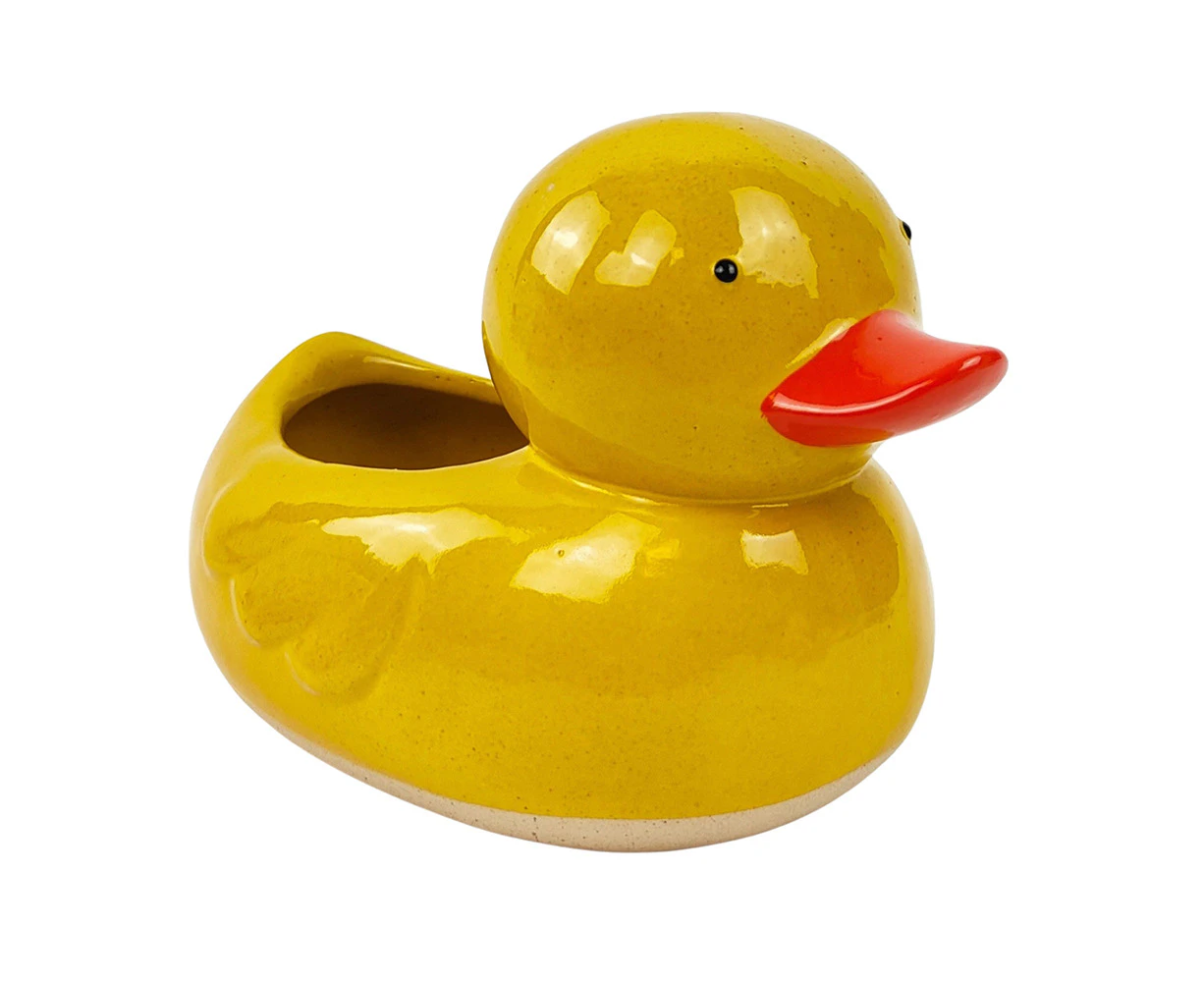 Urban 12cm Ducky Ceramic Planter Home/Garden Decor Plant/Flower Pot MED Yellow