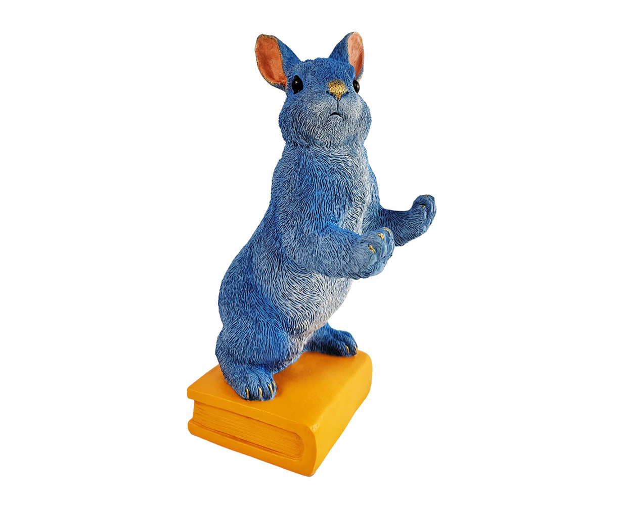 Urban Ludicrous Bunny Polyresin 24cm Bookend Home Decor Book Holder Vibrant Blue